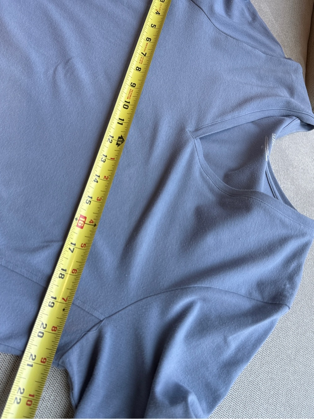 Eileen Fisher V-Neck Short Sleeve Shirt Dress in Dusty Blue Pockets Large - Picture 6 of 8